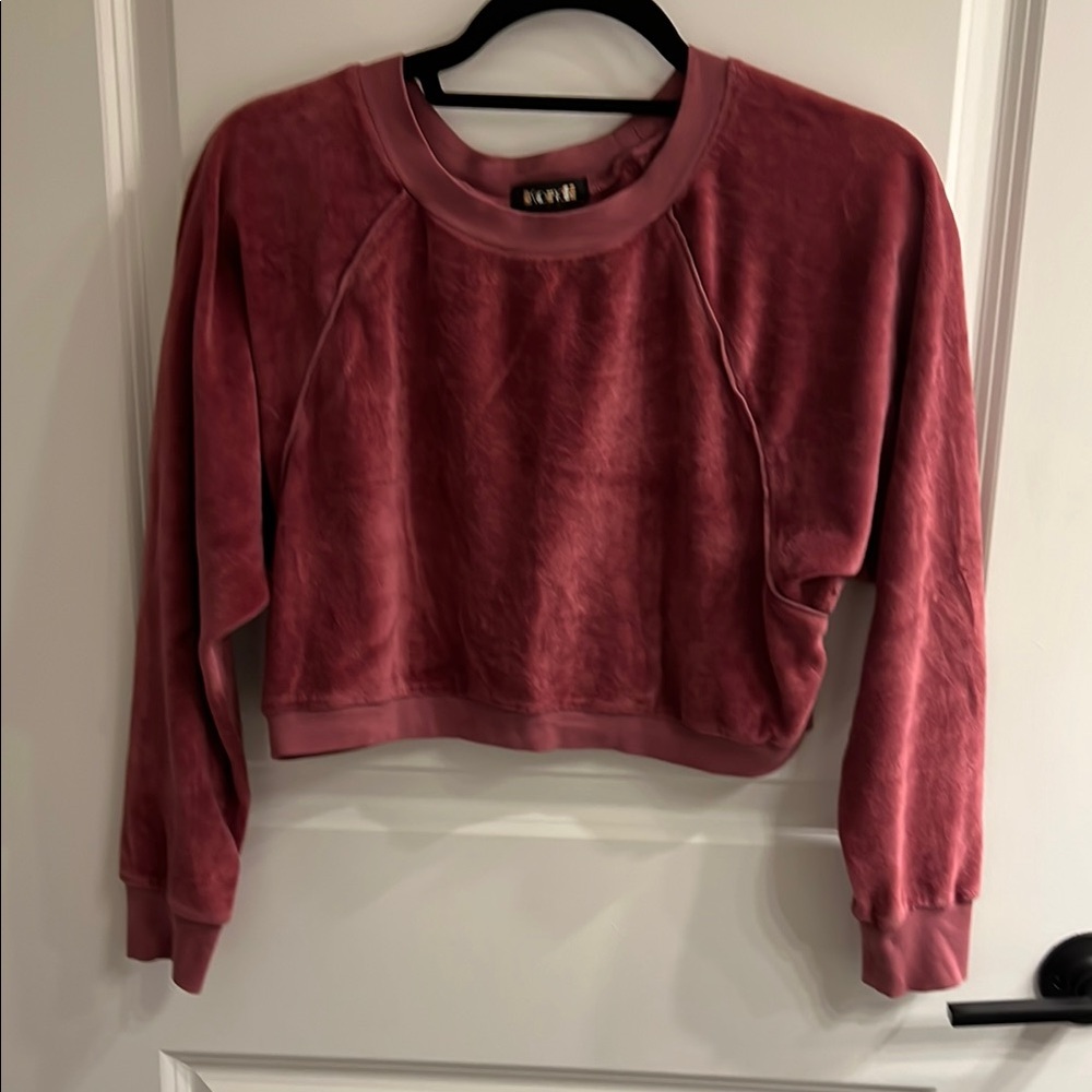 Suzi Kondi Pink Raglan Crop Sweatshirt
